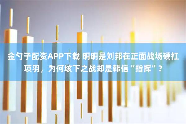 金勺子配资APP下载 明明是刘邦在正面战场硬扛项羽，为何垓下之战却是韩信“指挥”？